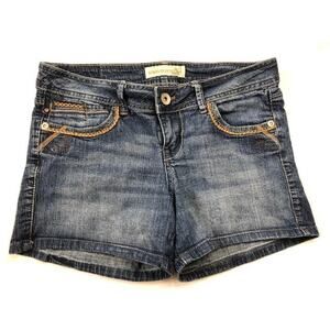 Paris Blues Jean shorts embroidered pockets women's junior's size 7